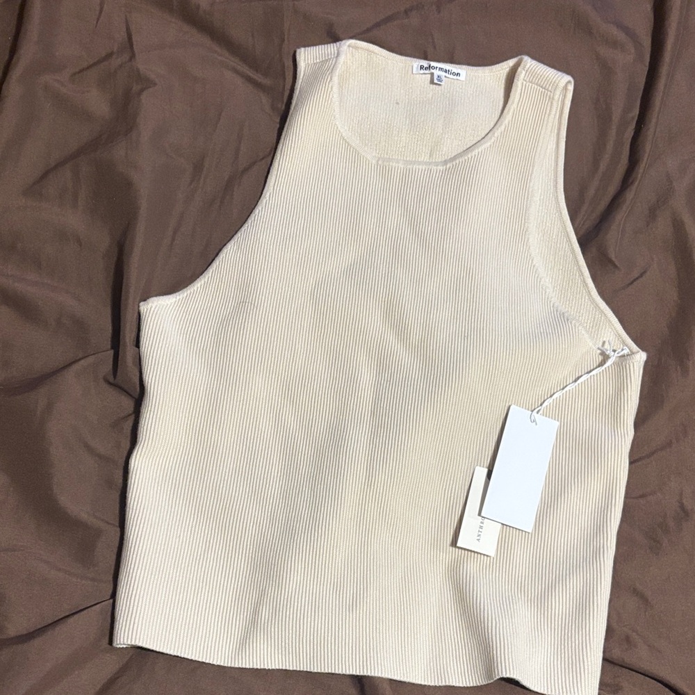 Isabel Marant Ivory Ribbed Tank Top